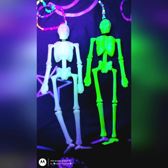 3 glow in the dark & blacklight hanging skeletons!!! - Picture 1 of 8